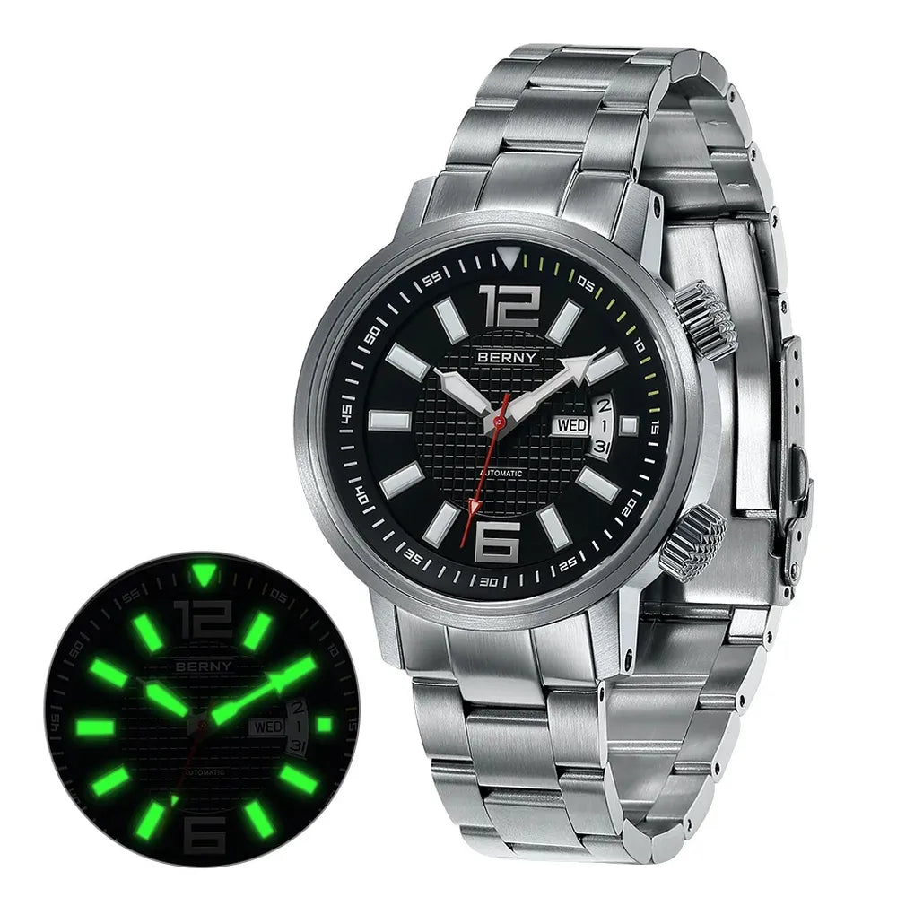 Men’s 200M Diver Watch – BERNY AM7081M Automatic Sapphire Series