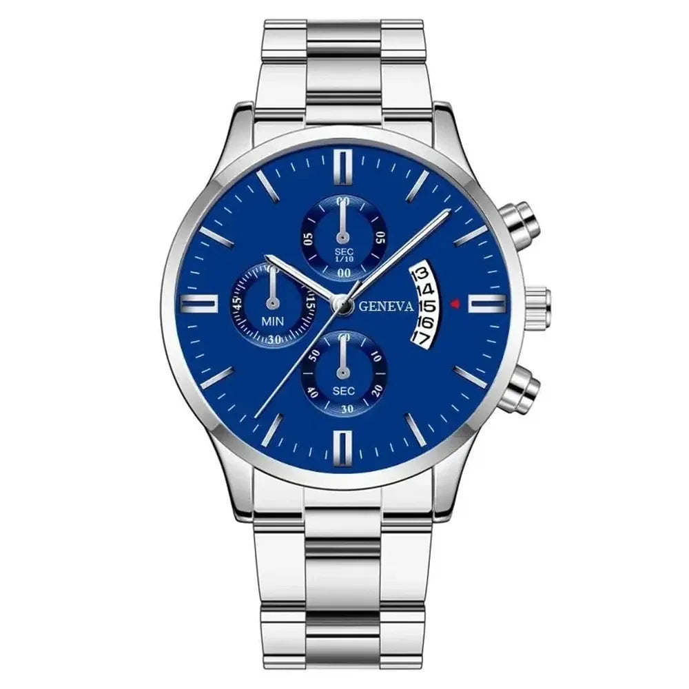 Men’s Black Stainless Steel Quartz Watch – Rexyle Nocturne Edition