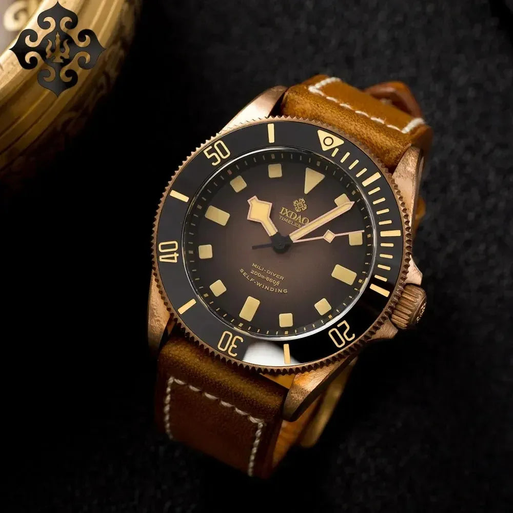 Men’s Bronze Automatic Dive Watch – IXDAO X02T Professional Series