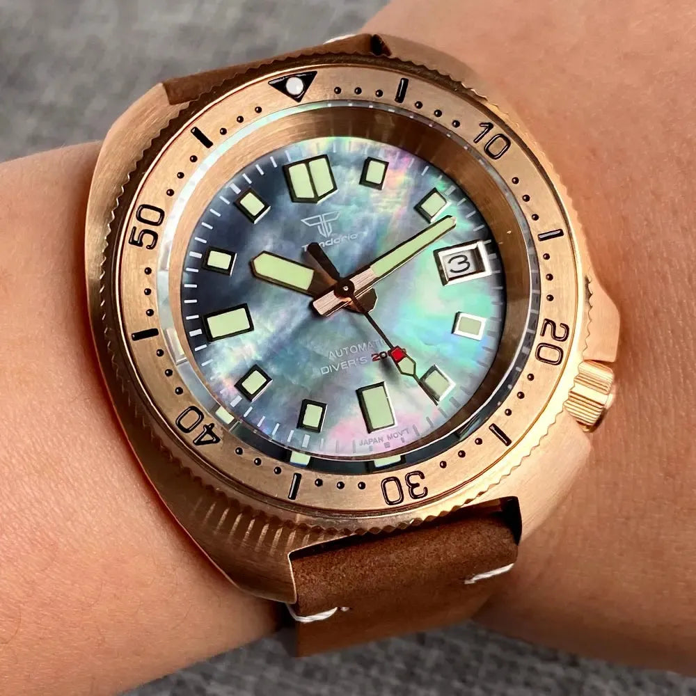 Men’s Bronze Automatic Dive Watch – Rexyle Tandorio Shell Dial Series