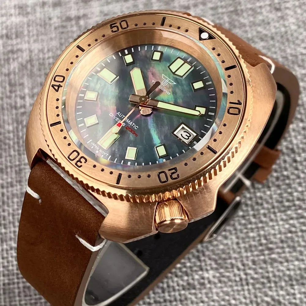 Men’s Bronze Automatic Dive Watch – Rexyle Tandorio Shell Dial Series