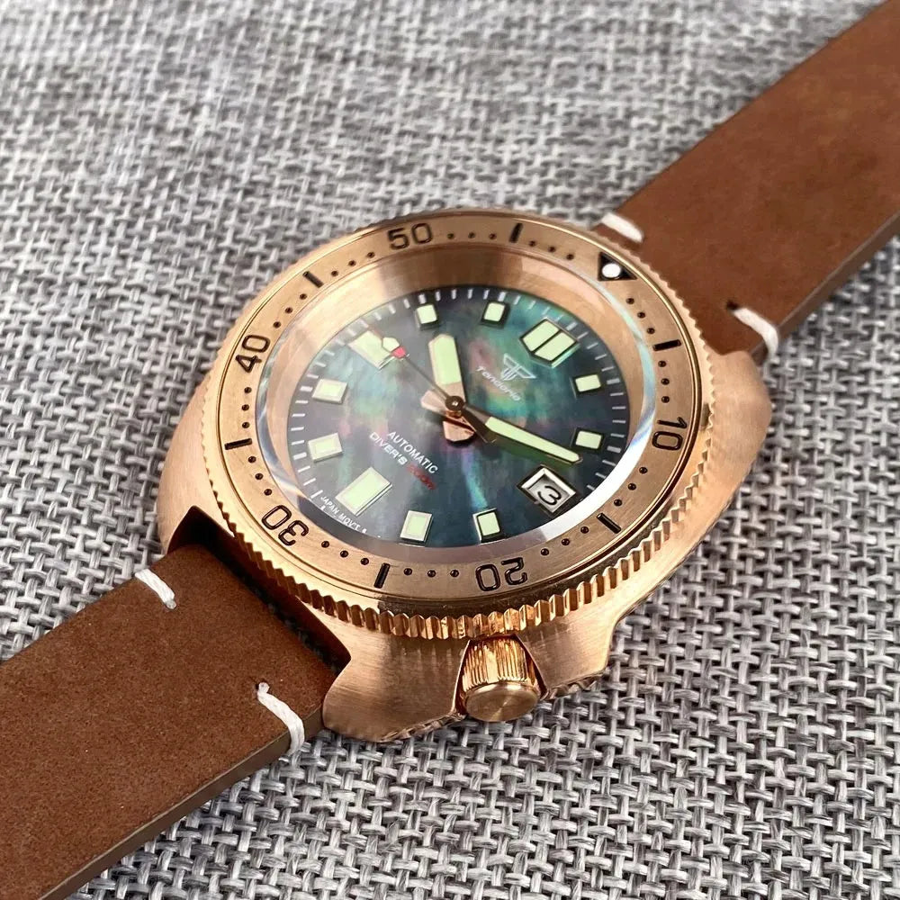 Men’s Bronze Automatic Dive Watch – Rexyle Tandorio Shell Dial Series