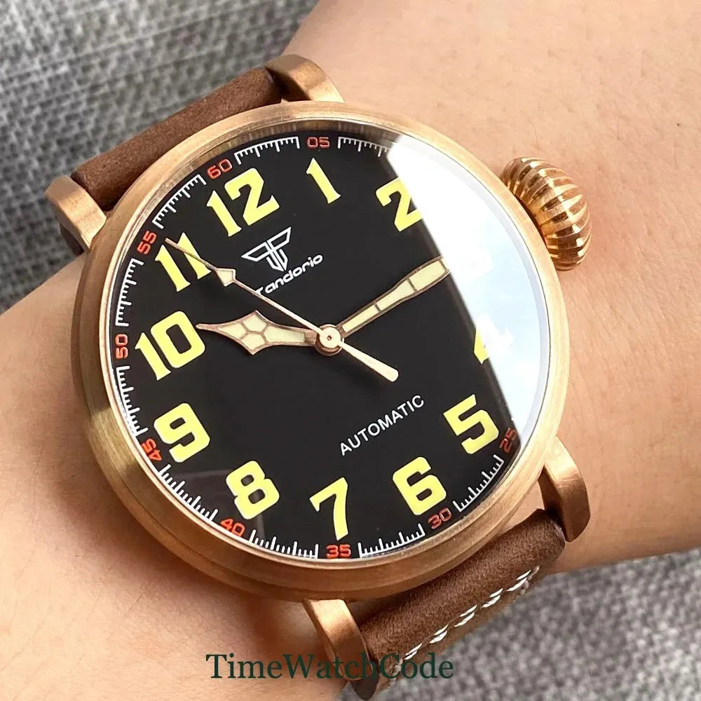Men’s Bronze Automatic Diver Watch – Tandorio NH35 Expedition Series