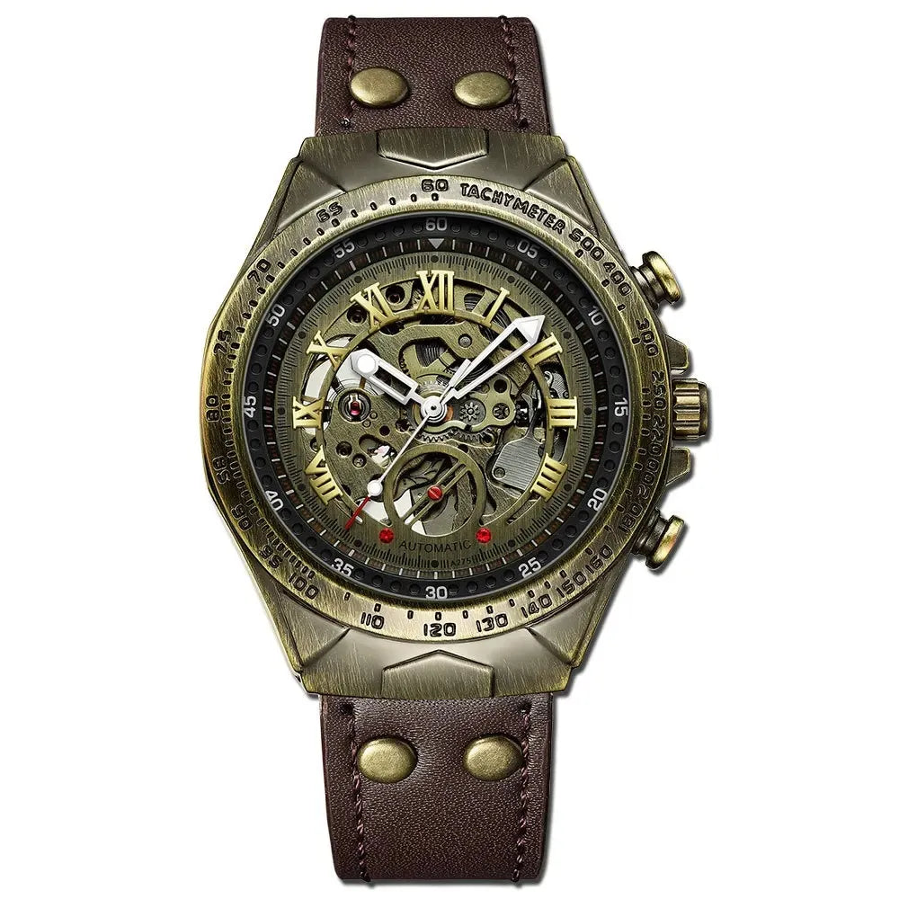Men’s Bronze Automatic Watch – UTHAI Retro Business Series