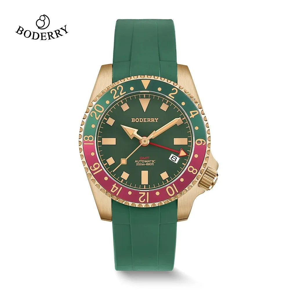 Men’s Bronze GMT Diver Watch – Boderry Admiral Automatic Series
