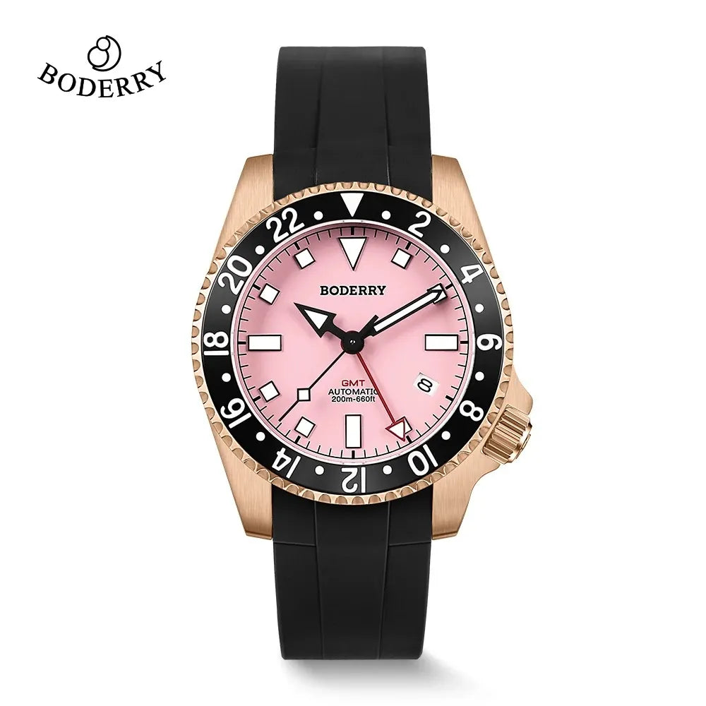 Men’s Bronze GMT Diver Watch – Boderry Admiral Automatic Series