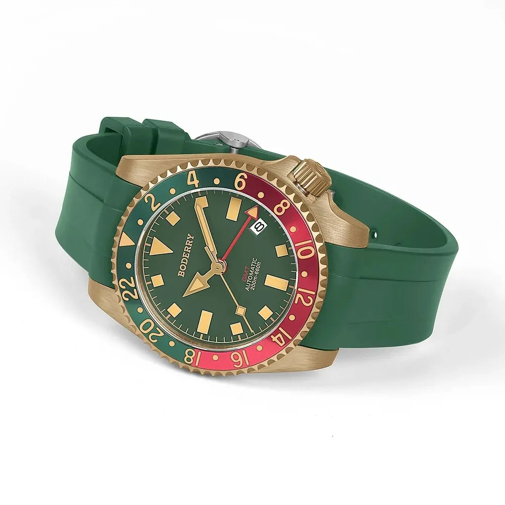Men’s Bronze GMT Diver Watch – Boderry Admiral Automatic Series