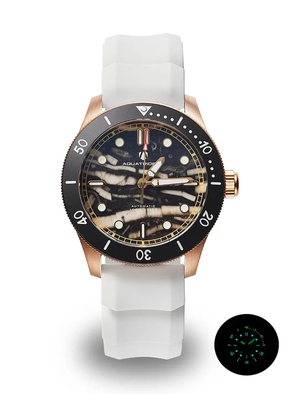 Men’s Bronze Marble Dial Watch – Aquatrident Artisan Series Automatic