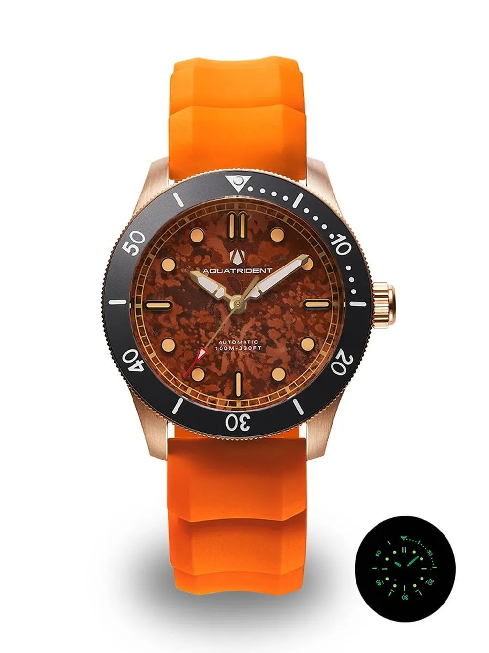 Men’s Bronze Marble Dial Watch – Aquatrident Artisan Series Automatic