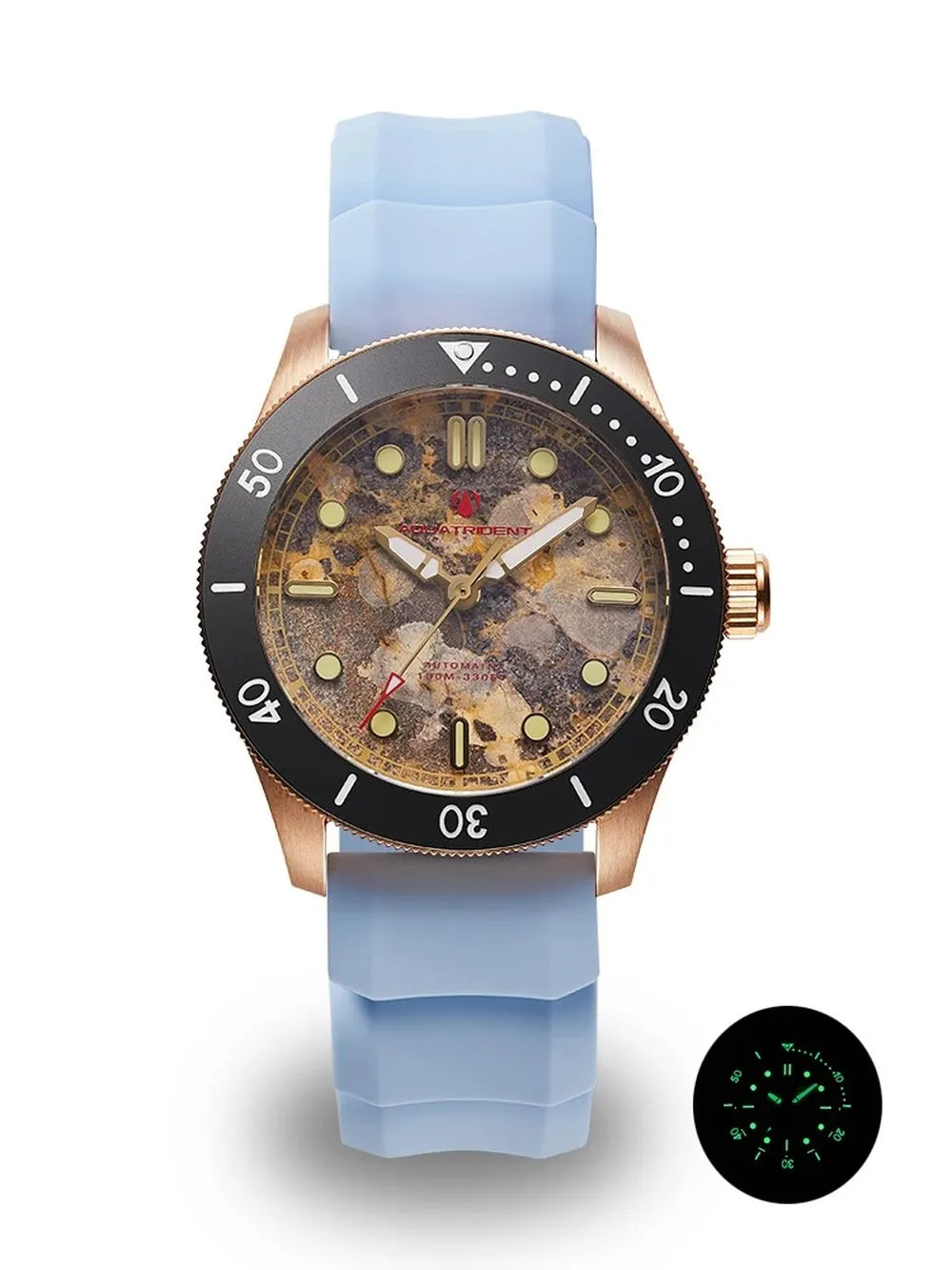 Men’s Bronze Marble Dial Watch – Aquatrident Artisan Series Automatic
