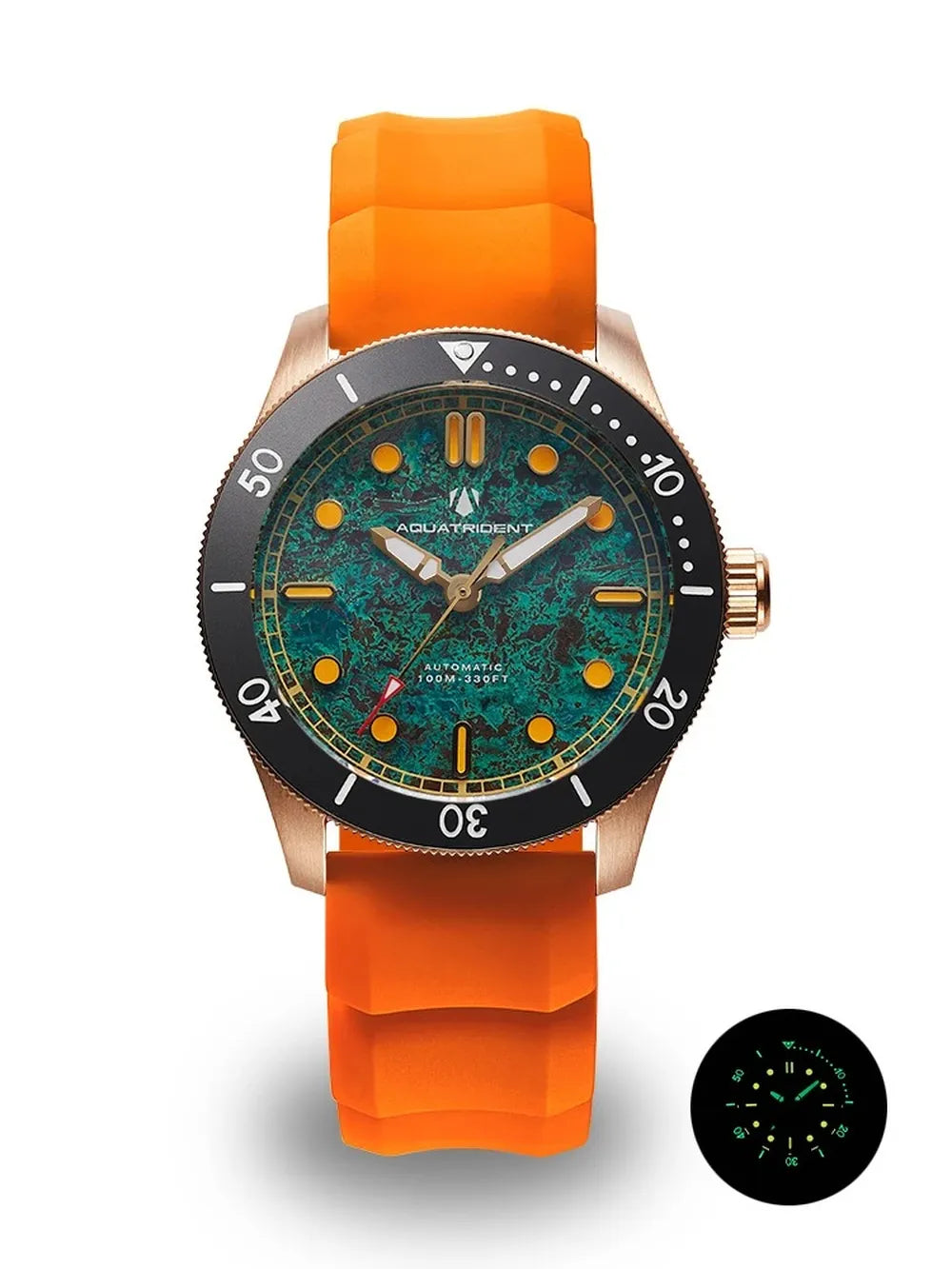 Men’s Bronze Marble Dial Watch – Aquatrident Artisan Series Automatic
