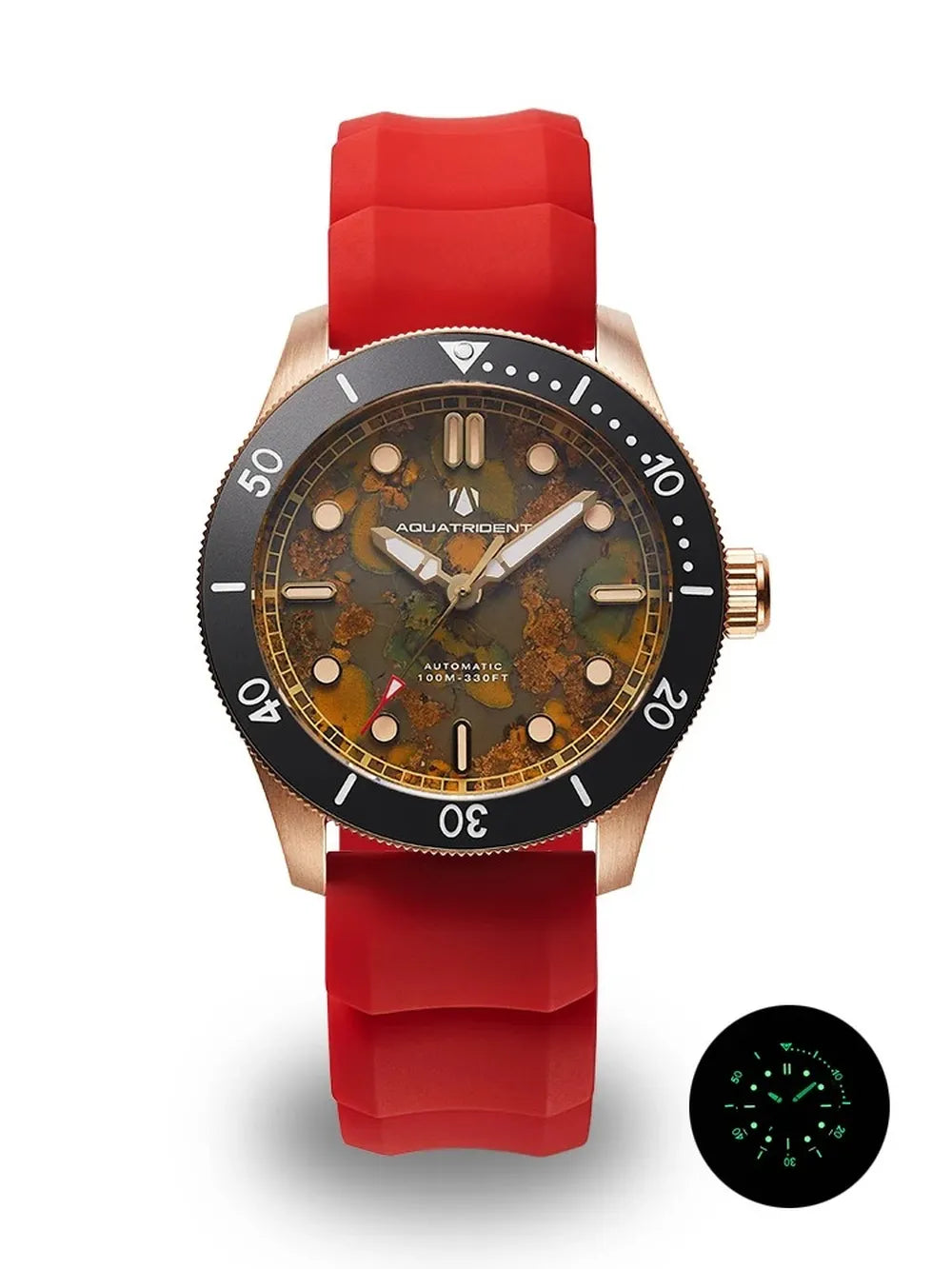 Men’s Bronze Marble Dial Watch – Aquatrident Artisan Series Automatic