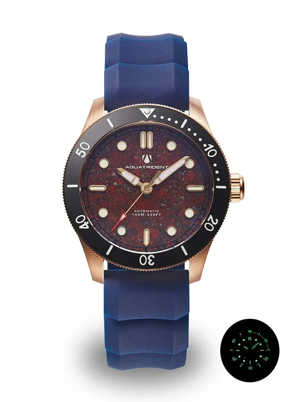 Men’s Bronze Marble Dial Watch – Aquatrident Artisan Series Automatic