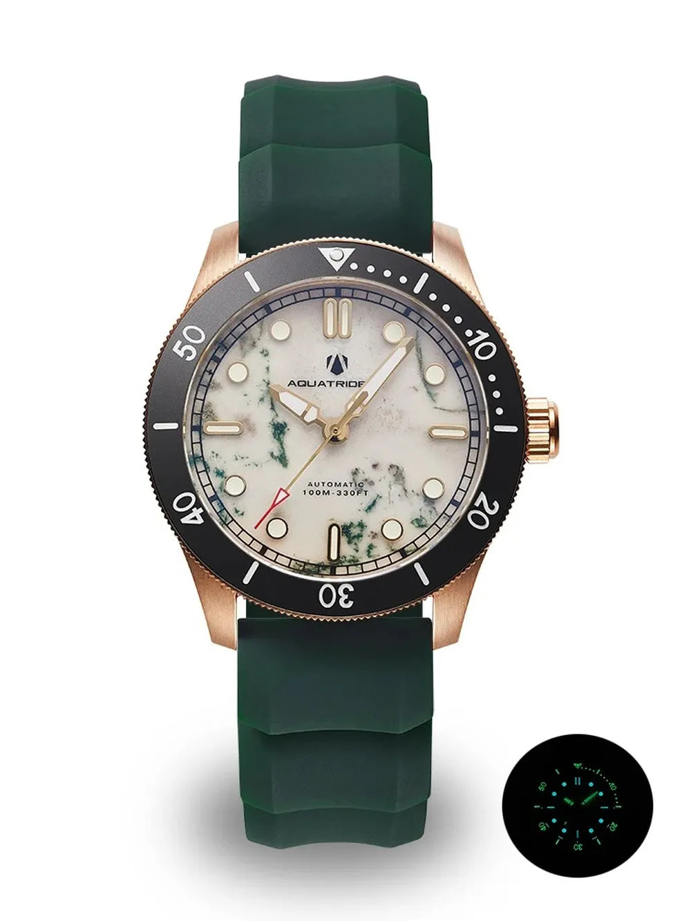 Men’s Bronze Marble Dial Watch – Aquatrident Artisan Series Automatic