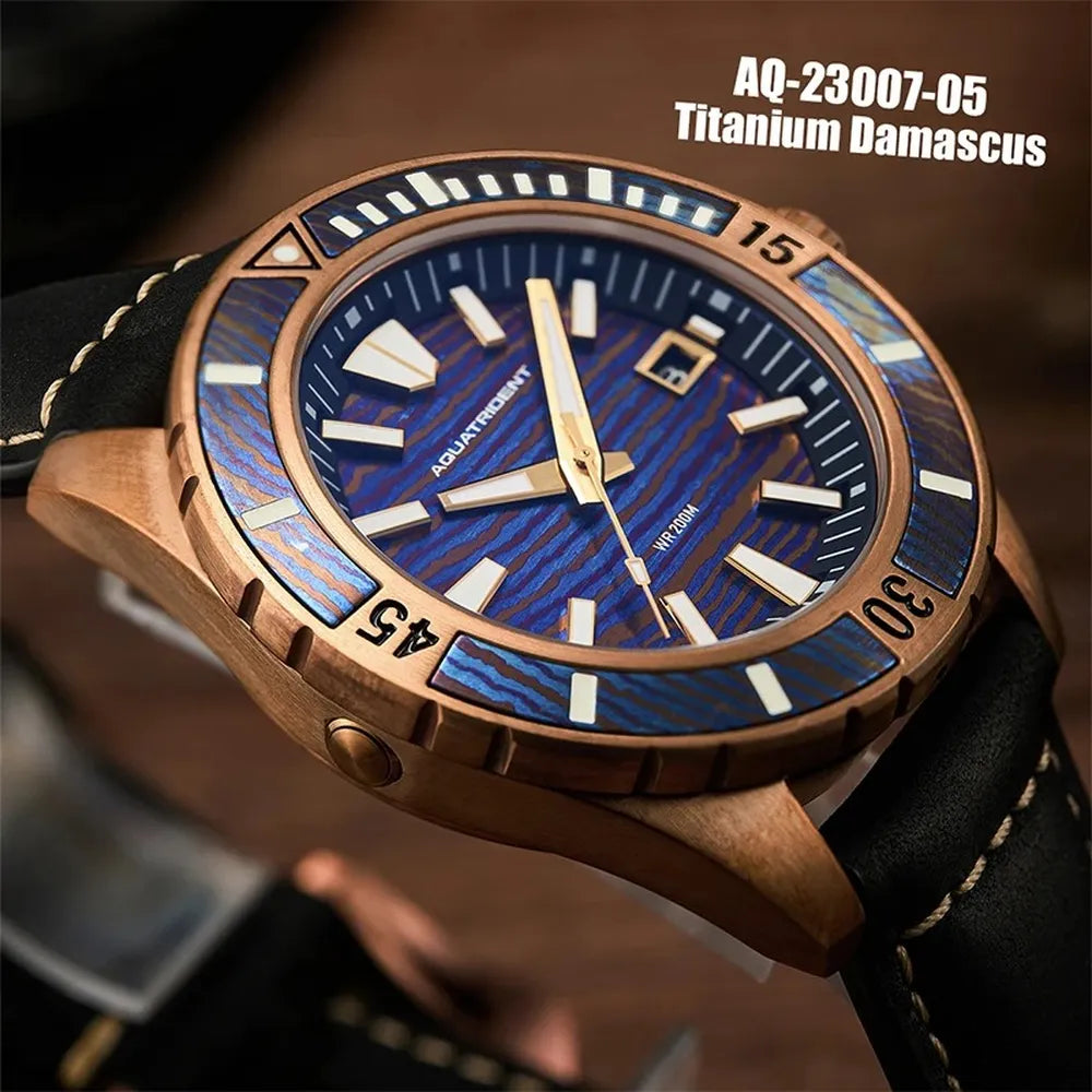 Men’s Bronze Military Watch – Aquatrident AQ-23007 Automatic Series