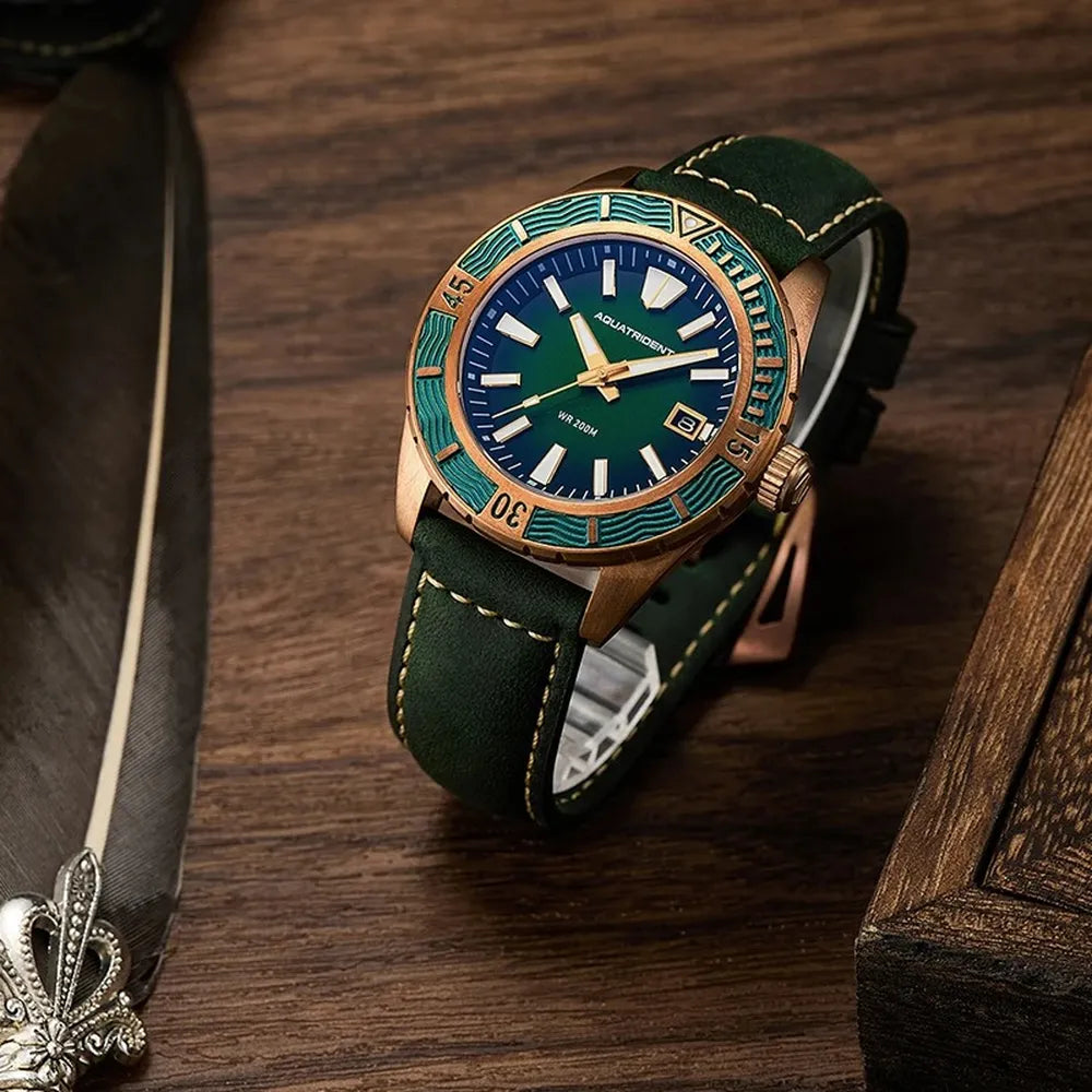 Men’s Bronze Military Watch – Aquatrident AQ-23007 Automatic Series