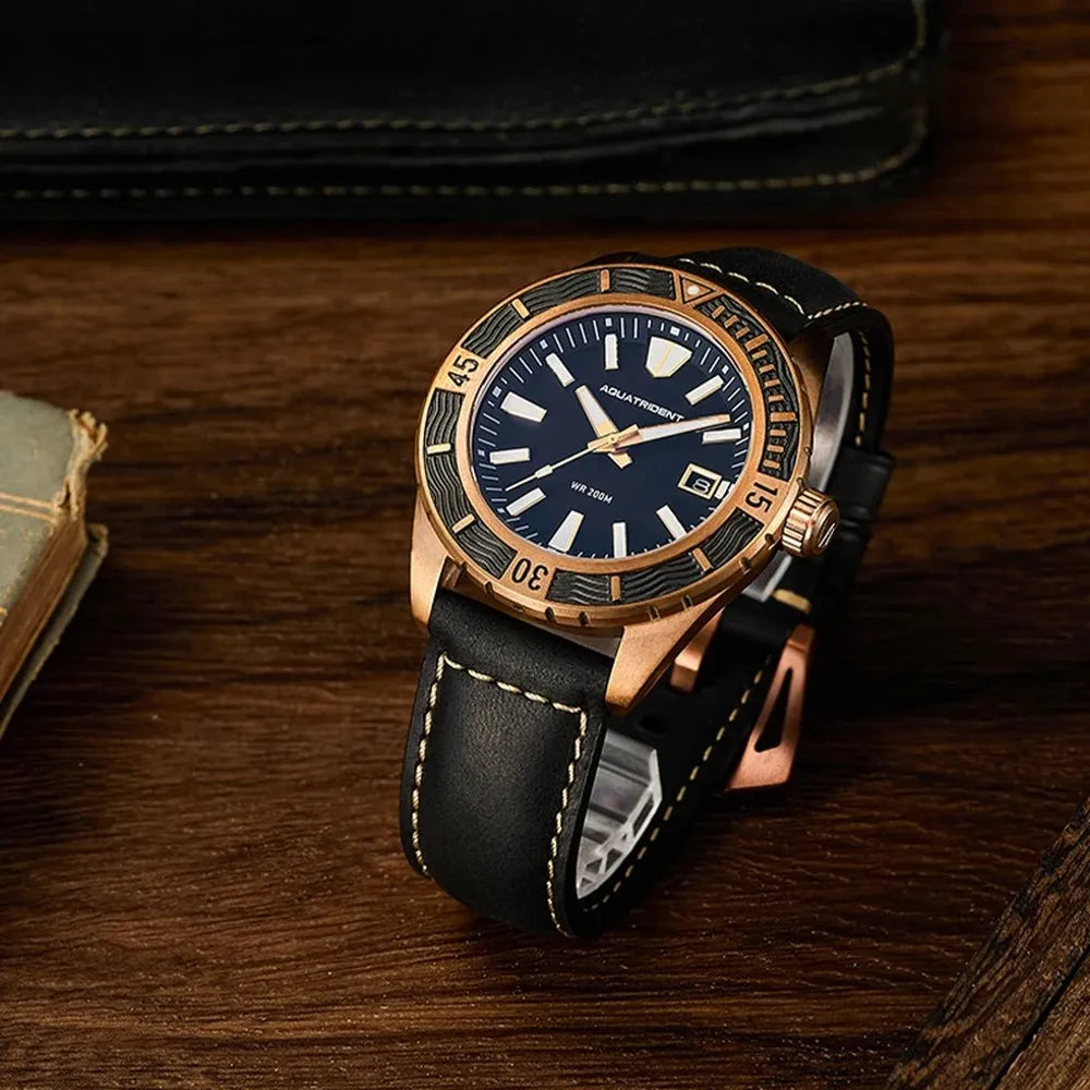 Men’s Bronze Military Watch – Aquatrident AQ-23007 Automatic Series