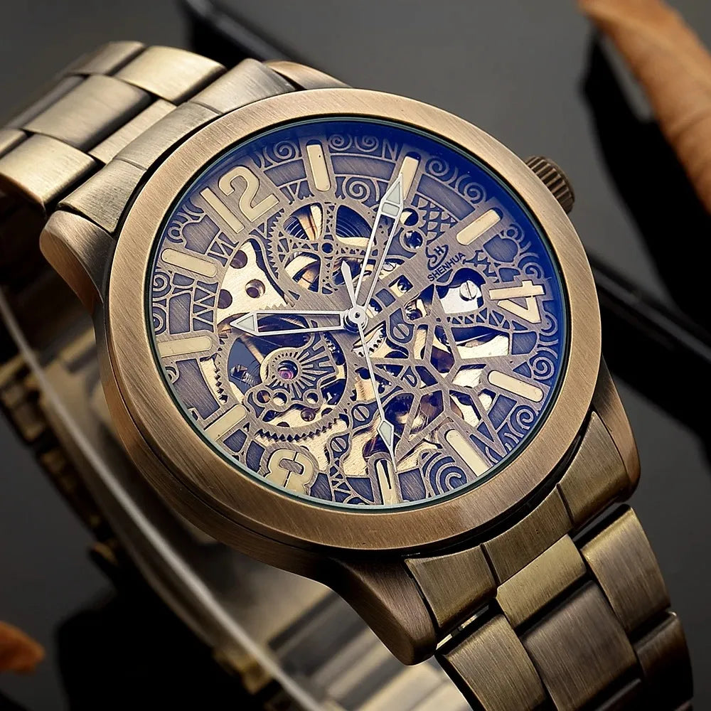 Men’s Bronze Skeleton Watch – Gorben Steampunk Automatic Series