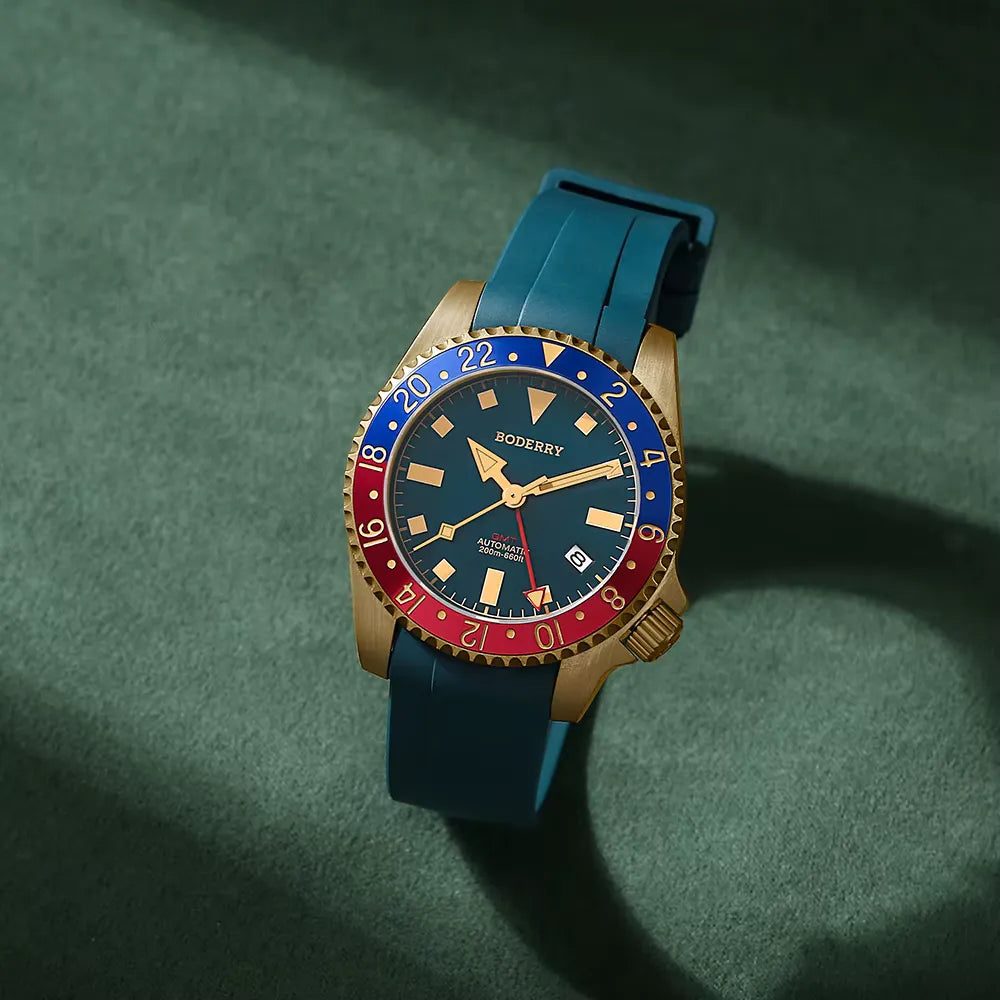 Men’s Bronze GMT Diver Watch – Boderry Admiral Automatic Series