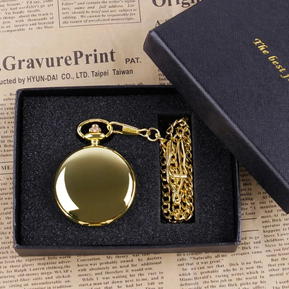 Unisex Gold Quartz Pocket Watch – Shuhang Heritage Pendant Edition