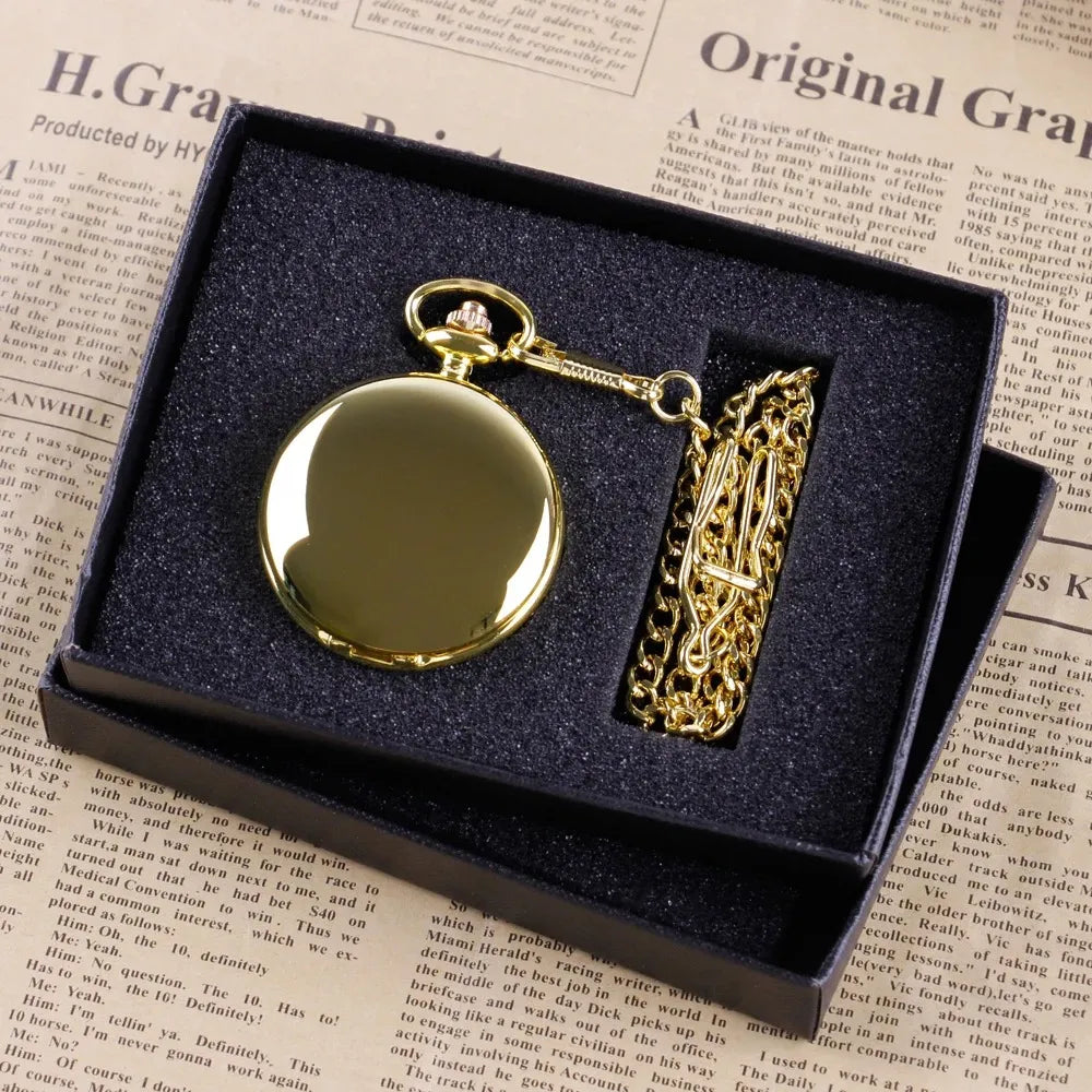Unisex Gold Quartz Pocket Watch – Shuhang Heritage Pendant Edition