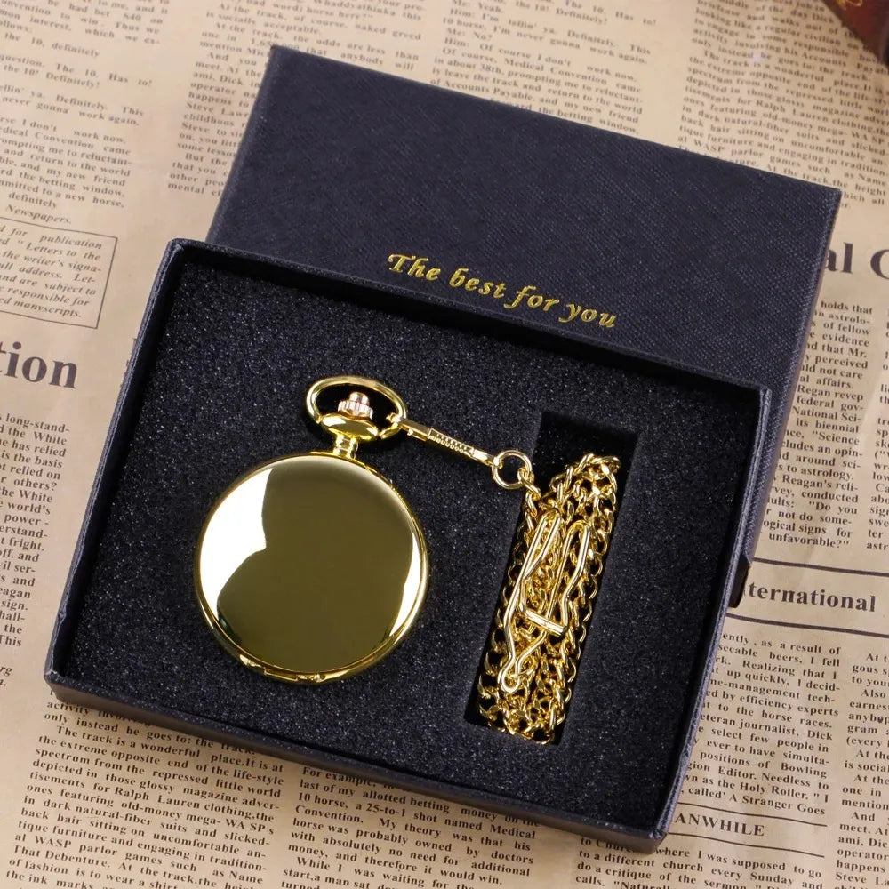 Unisex Gold Quartz Pocket Watch – Shuhang Heritage Pendant Edition