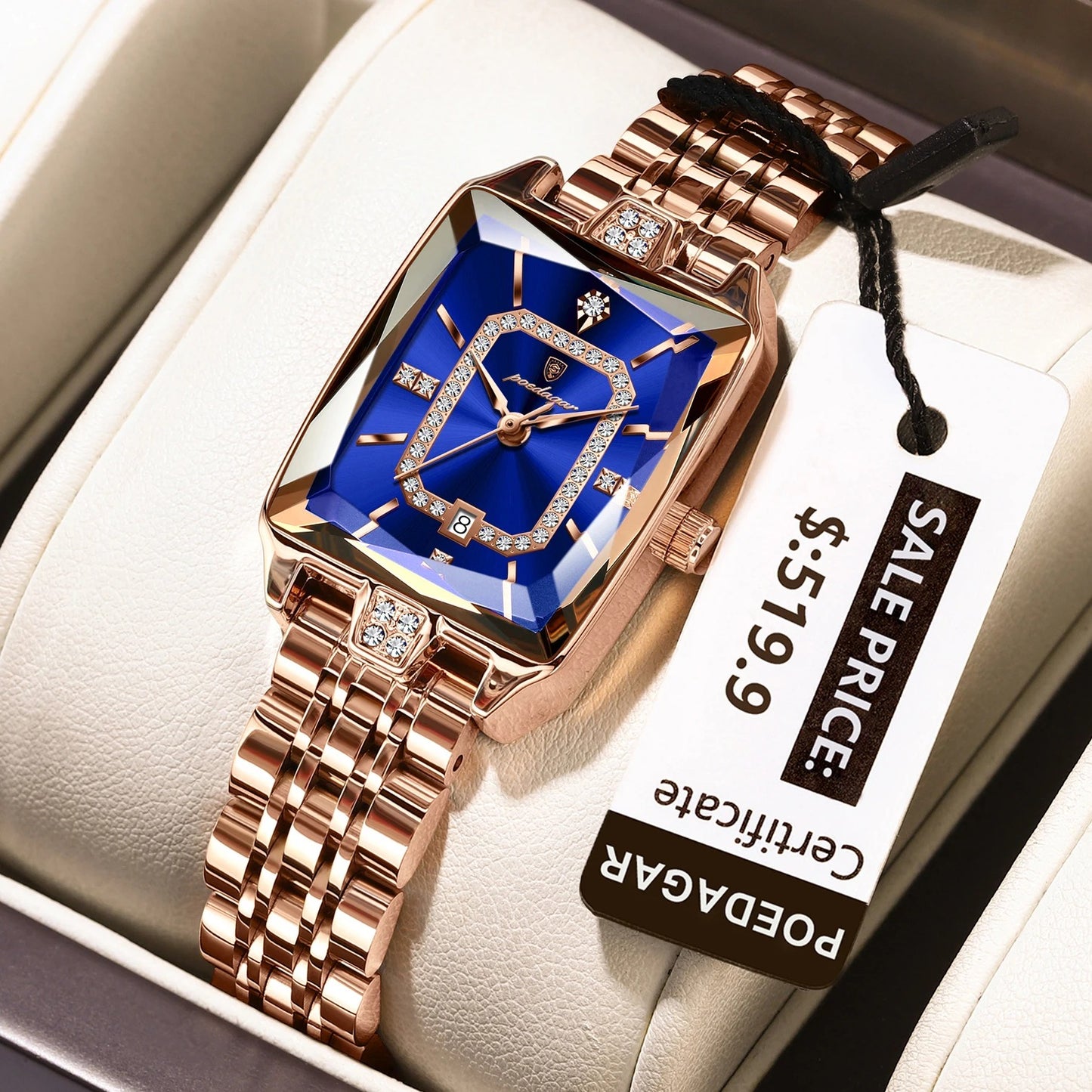 Women’s Rectangular Quartz Watch – Rexyle Elara Edition