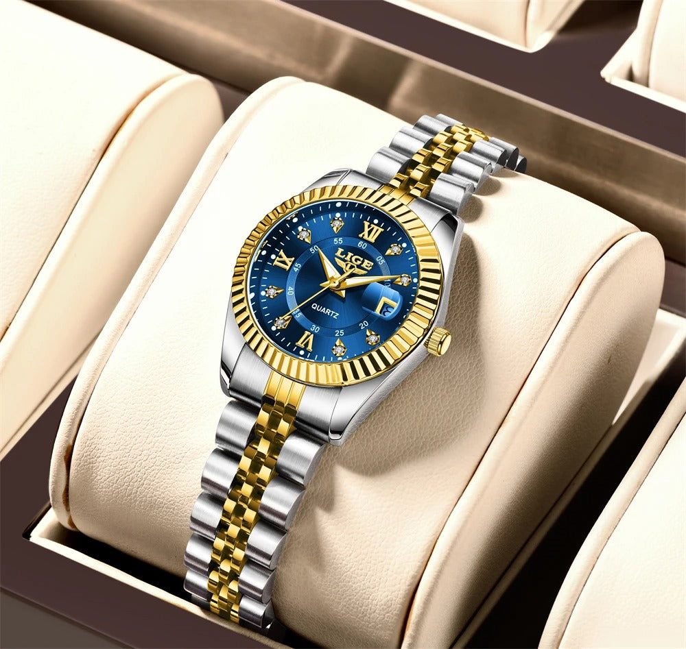 Women’s Stainless Steel Quartz Watch – Rexyle Serene Edition