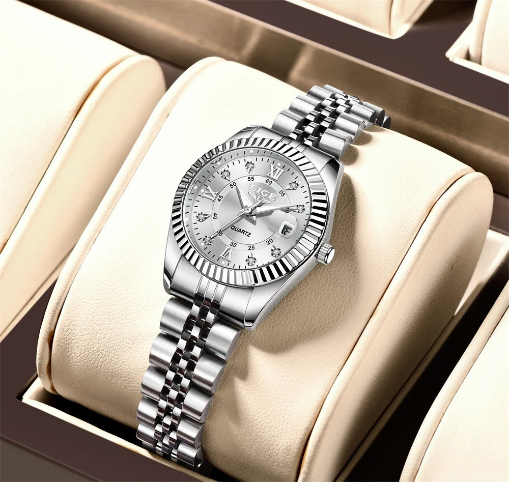 Women’s Stainless Steel Quartz Watch – Rexyle Serene Edition