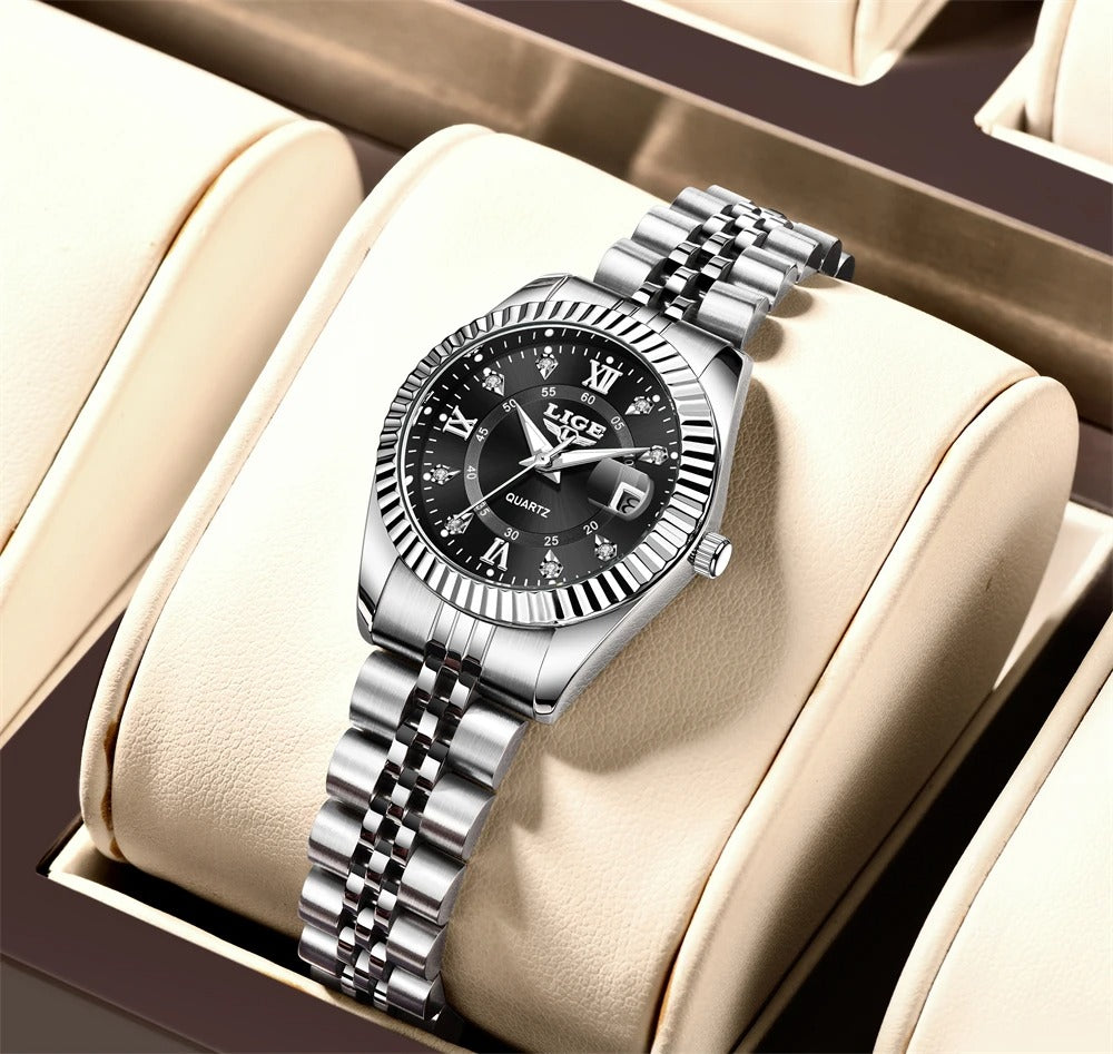 Women’s Stainless Steel Quartz Watch – Rexyle Serene Edition