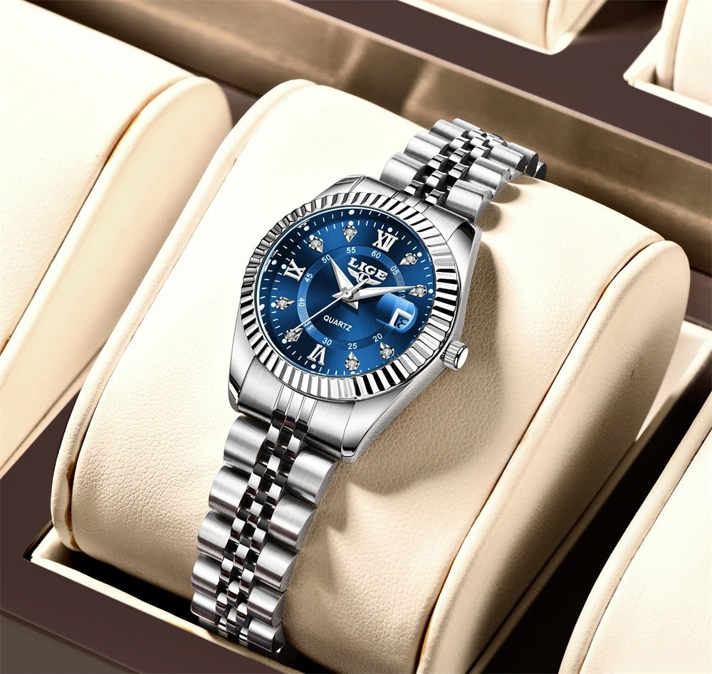 Women’s Stainless Steel Quartz Watch – Rexyle Serene Edition