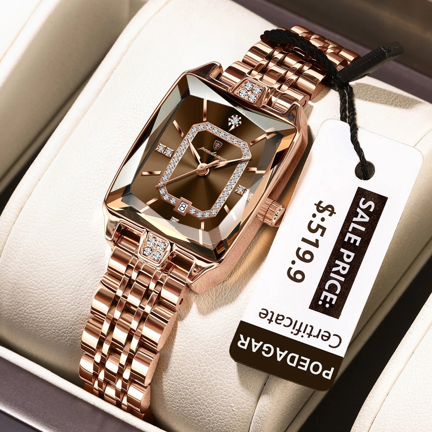 Women’s Rectangular Quartz Watch – Rexyle Elara Edition