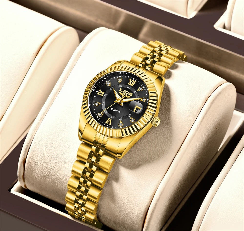 Women’s Stainless Steel Quartz Watch – Rexyle Serene Edition