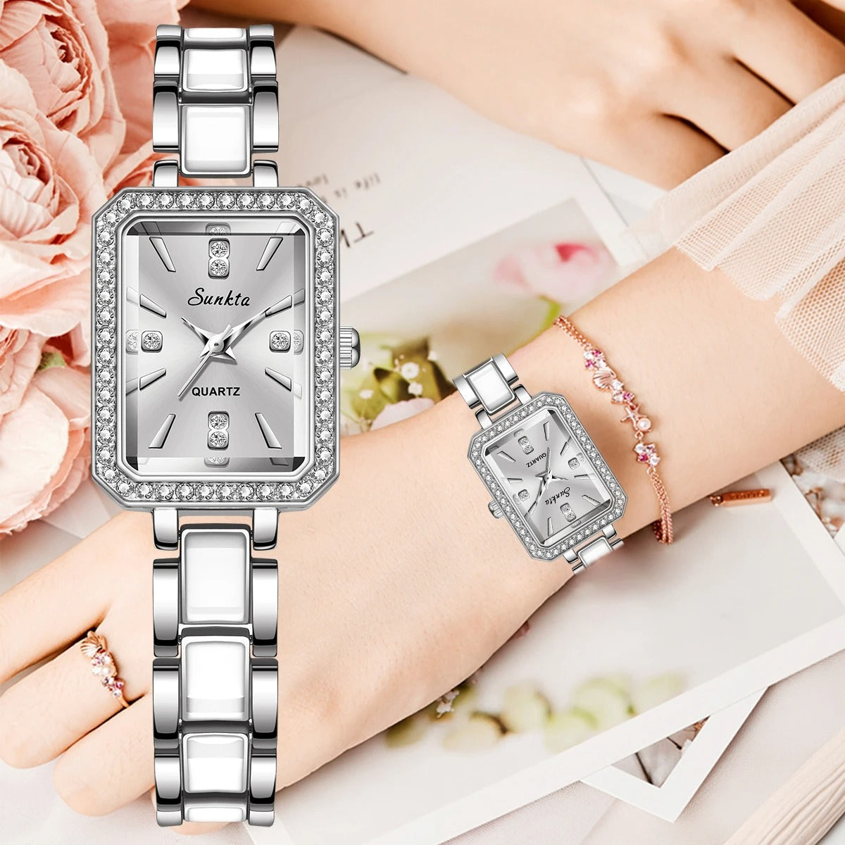 Women’s Diamond-Set Square Quartz Watch – Rexyle Solenne Edition