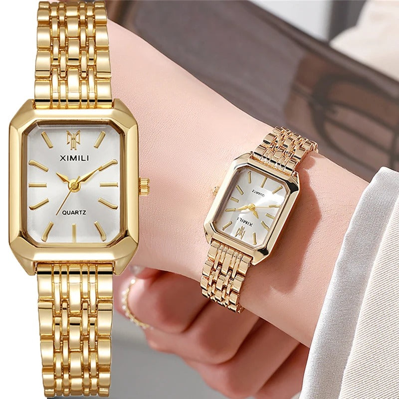 Women’s Gold Square Quartz Watch – Rexyle Ardent Edition