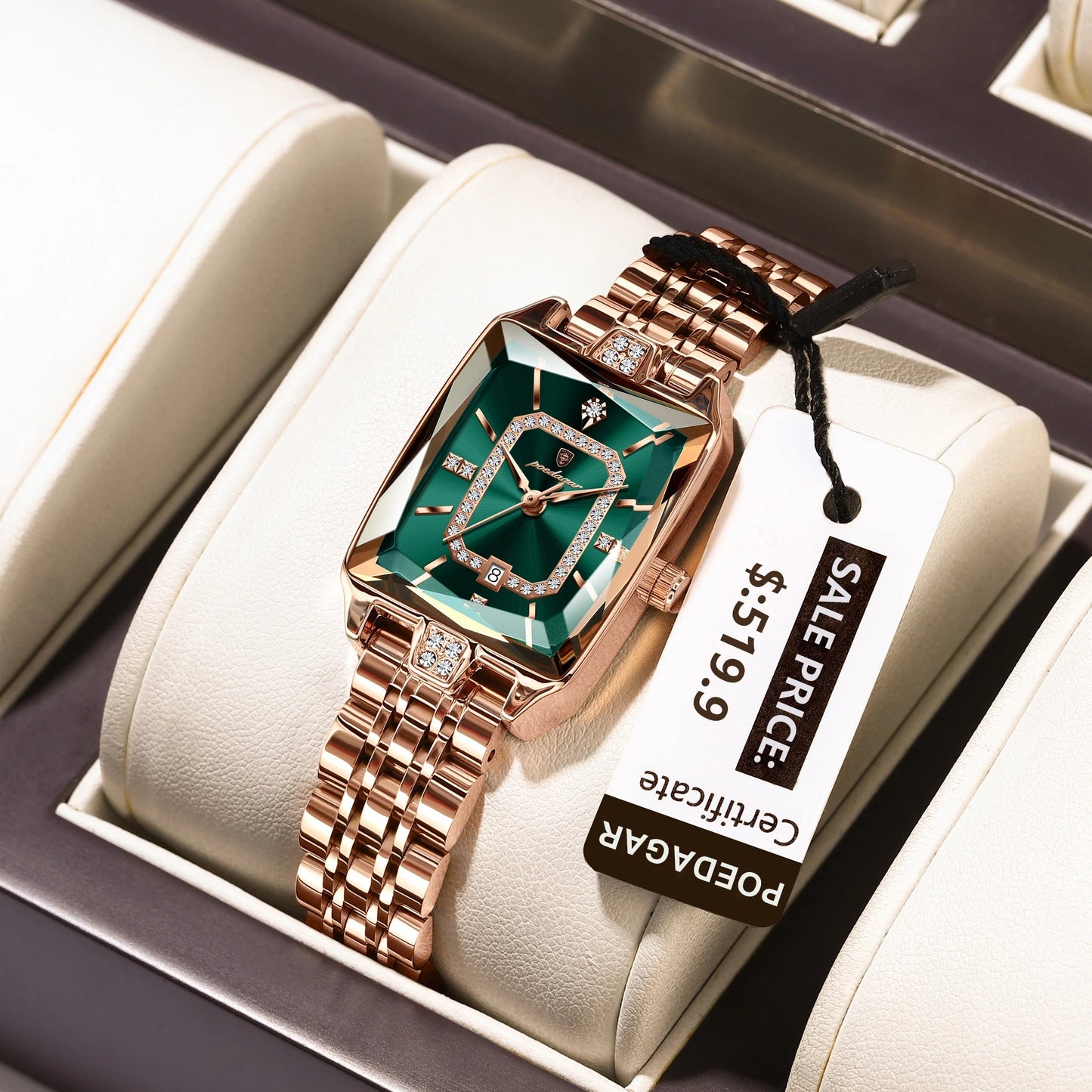 Women’s Rectangular Quartz Watch – Rexyle Elara Edition