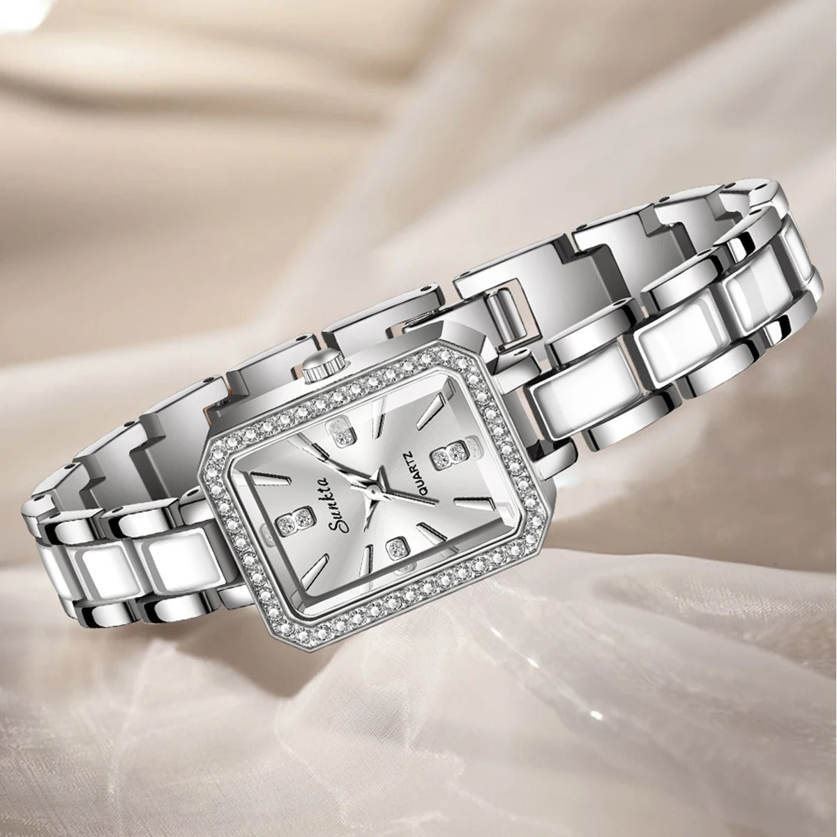 Women’s Diamond-Set Square Quartz Watch – Rexyle Solenne Edition