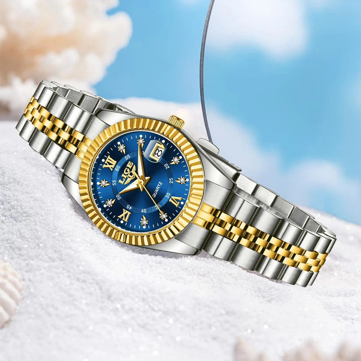 Women’s Stainless Steel Quartz Watch – Rexyle Serene Edition