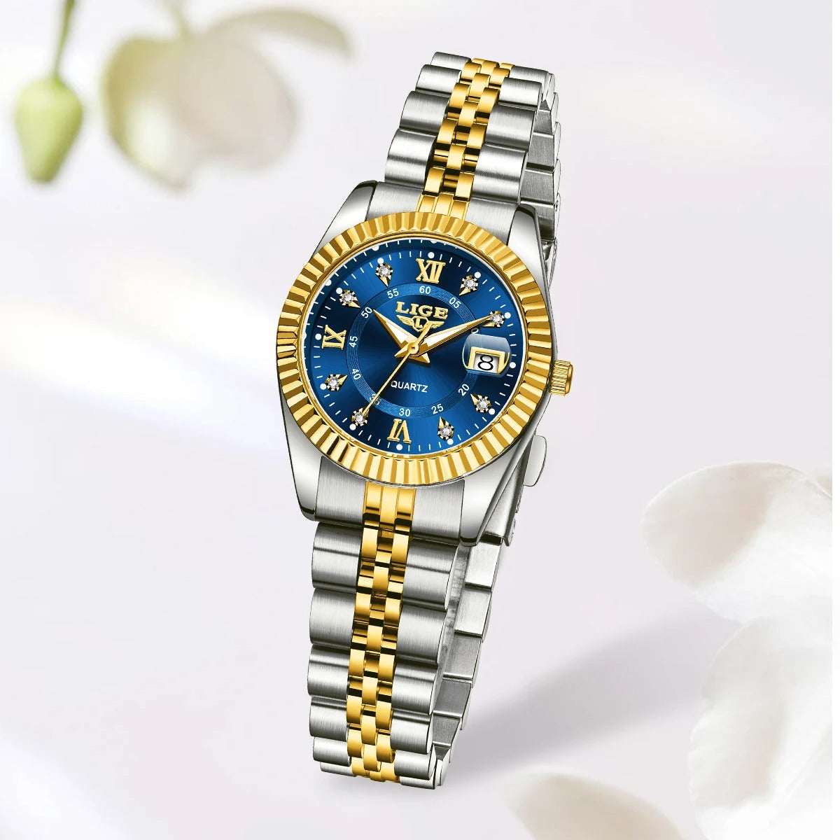 Women’s Stainless Steel Quartz Watch – Rexyle Serene Edition