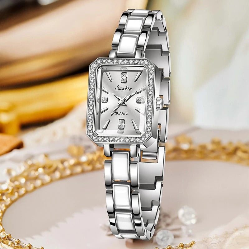Women’s Diamond-Set Square Quartz Watch – Rexyle Solenne Edition