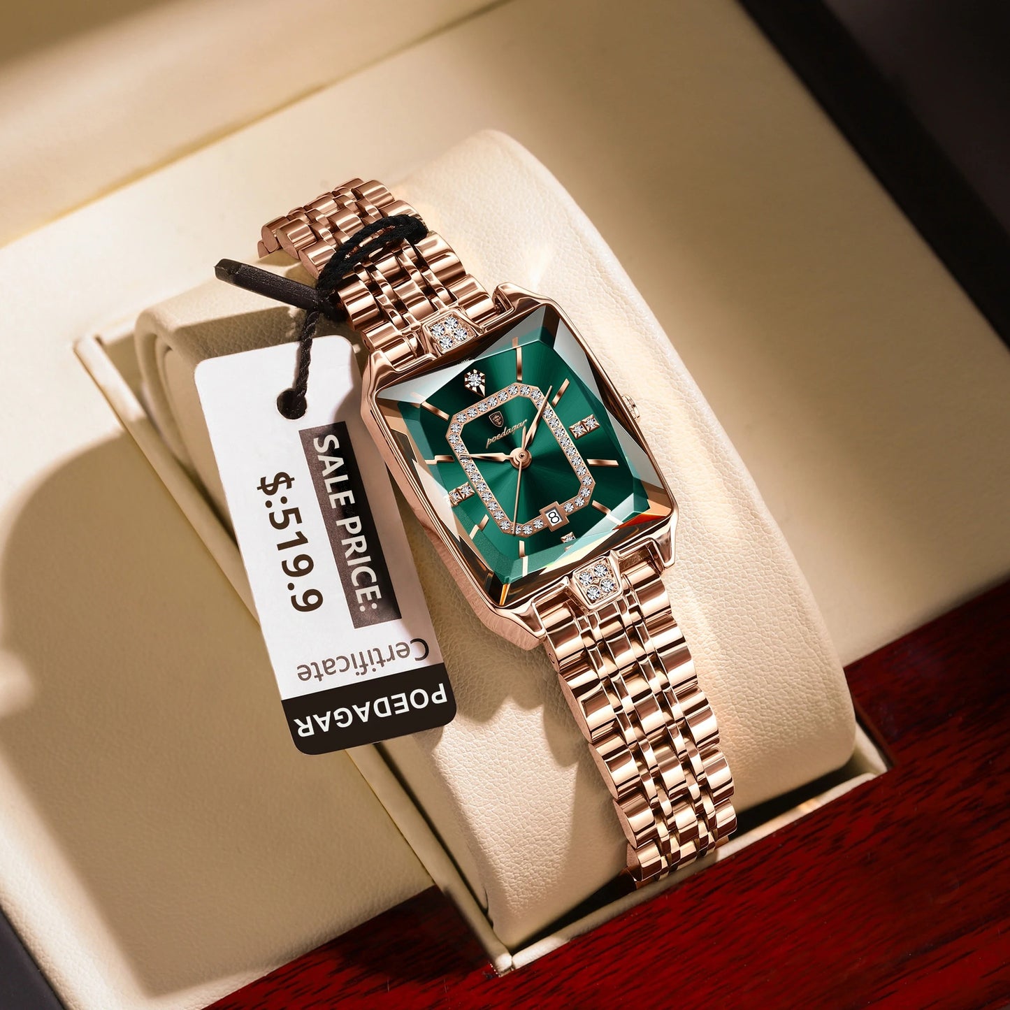 Women’s Rectangular Quartz Watch – Rexyle Elara Edition