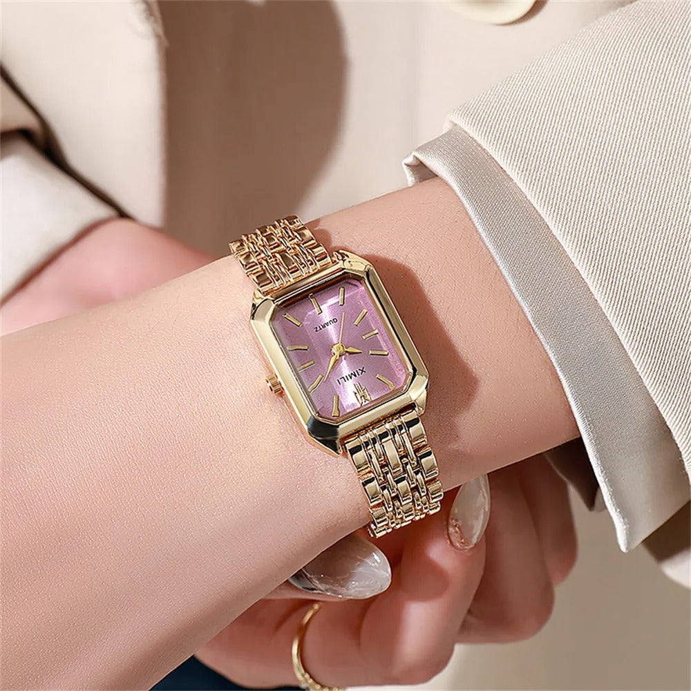 Women’s Gold Square Quartz Watch – Rexyle Ardent Edition