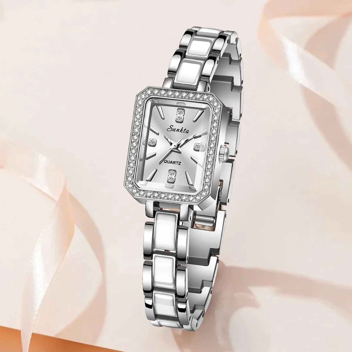 Women’s Diamond-Set Square Quartz Watch – Rexyle Solenne Edition