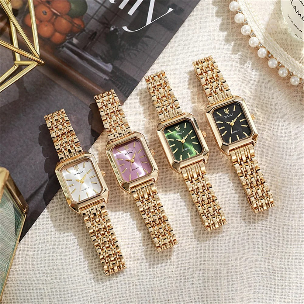 Women’s Gold Square Quartz Watch – Rexyle Ardent Edition