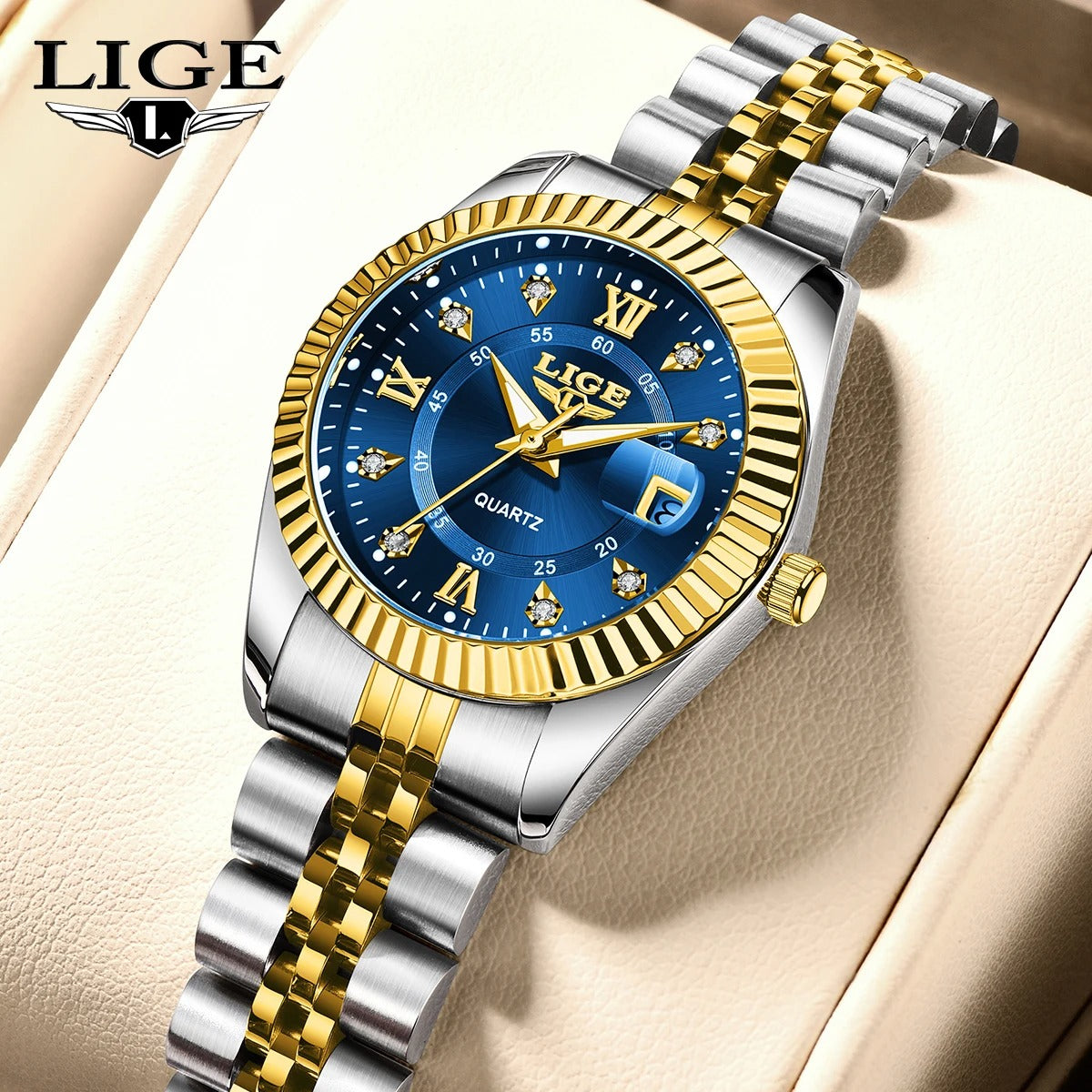 Women’s Stainless Steel Quartz Watch – Rexyle Serene Edition