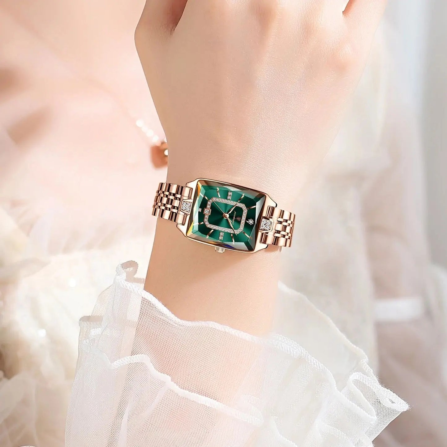 Women’s Rectangular Quartz Watch – Rexyle Elara Edition