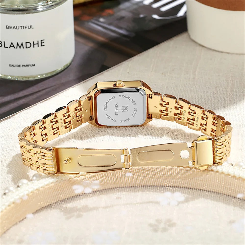 Women’s Gold Square Quartz Watch – Rexyle Ardent Edition
