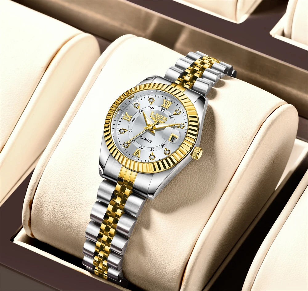 Women’s Stainless Steel Quartz Watch – Rexyle Serene Edition