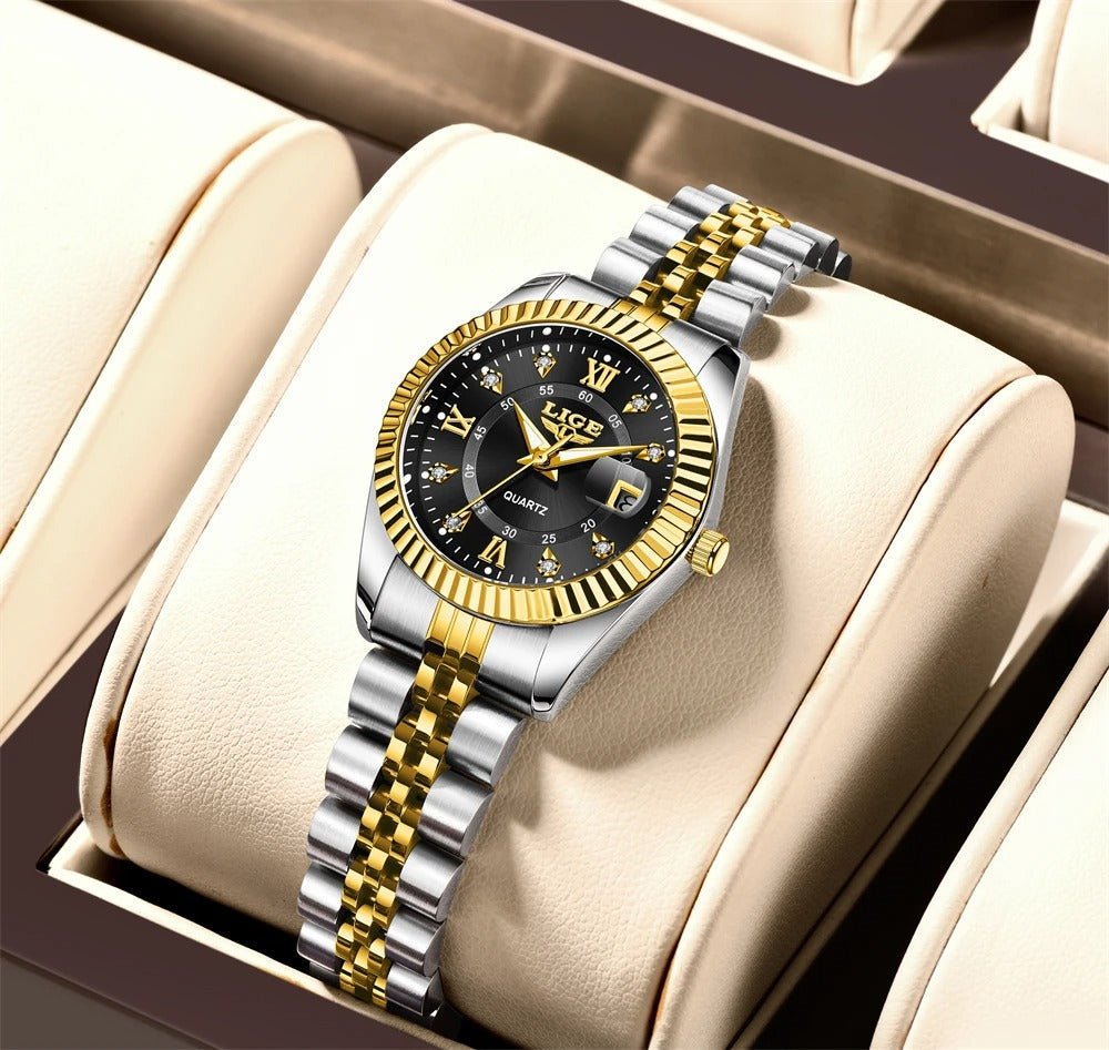 Women’s Stainless Steel Quartz Watch – Rexyle Serene Edition