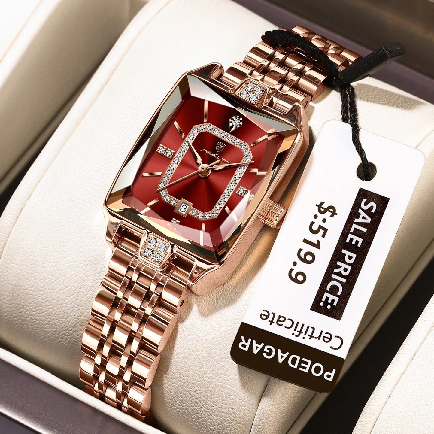 Women’s Rectangular Quartz Watch – Rexyle Elara Edition